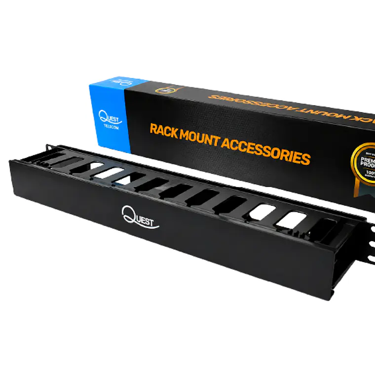 Organizador Horizontal de Cables 1U con  12 ranuras para Rack 19