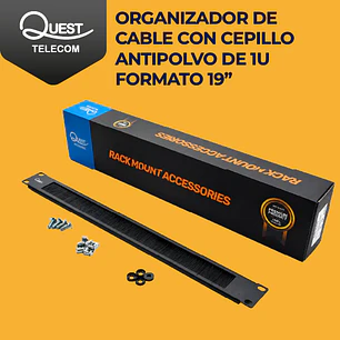 Organizador de Cable con Cepillo Antipolvo 1U 