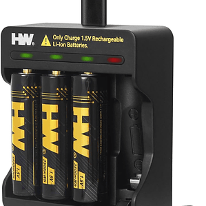 Conjunto de pilhas recarregáveis AA 4-em-1 de iões de lítio 3500 mWh 1,5 V 14500 com carregador