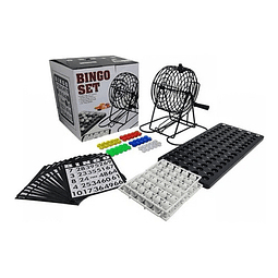 Set Completo Bingo Tómbola Metálica Clásico De Lujo