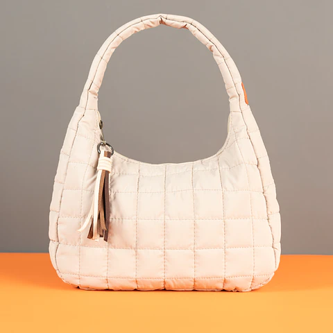 BOLSO HOBE DE HOMBRO M Tela antifluido – biege