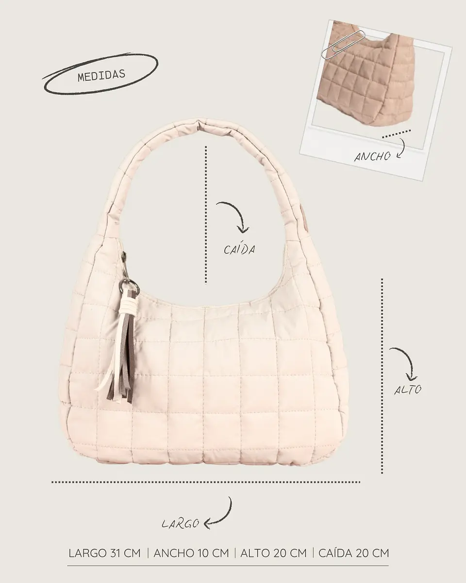 BOLSO HOBE DE HOMBRO M Tela antifluido – biege 3