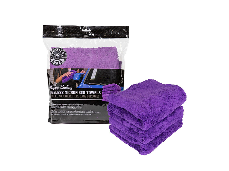 Happy Ending Edgless Microfiber Towel 16″ X 16″ (3 Pack) PURPLE 1