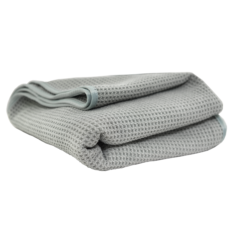 WAFFLE WEAVE GRAY MATTER MICROFIBER DRYING TOWEL 36″ X 25″ 1