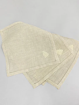 SERVILLETA DE CÓCTEL BORDADA (JUEGO X 4)