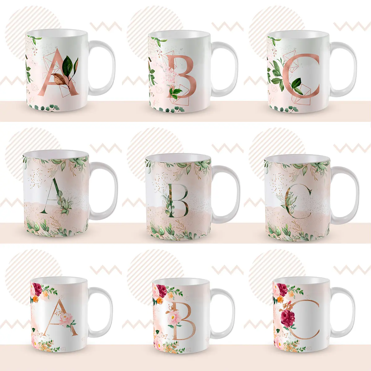 104 Artes para Caneca Alfabeto Arquivo em Jpge/Png