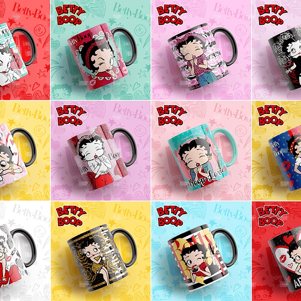 13 Artes Caneca Betty Boop Editável em Photoshop 1