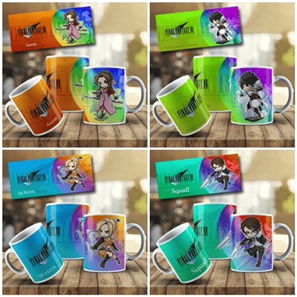 10 Artes Caneca Final Fantasy Editável em Photoshop 1