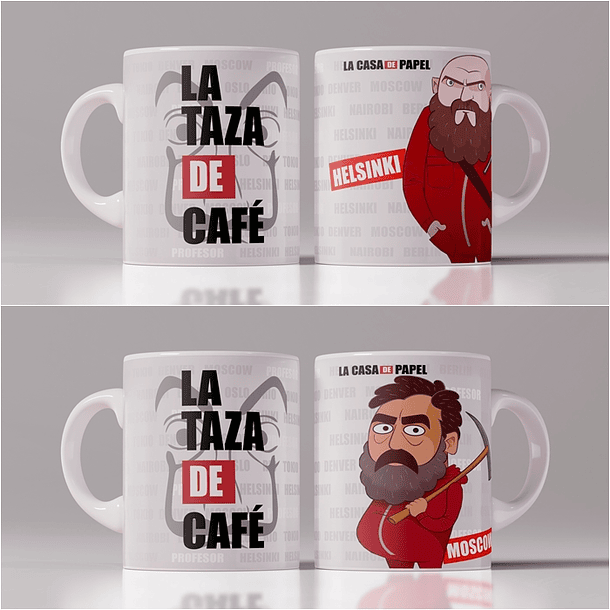 9 Artes Caneca La Casa de Papel Editável em Photoshop 2