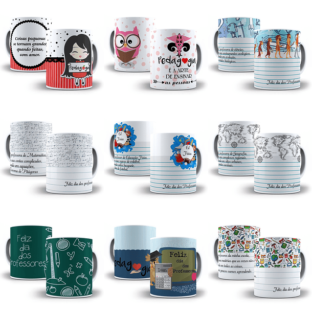 45 Artes para Caneca Professores Editável em Corel Draw 4