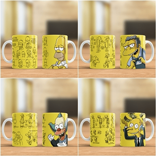 22 Artes para Caneca Simpsons Editável em Corel Draw e Photoshop 3