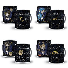 12 Artes para Caneca Signos Femininos Editável em Corel Draw