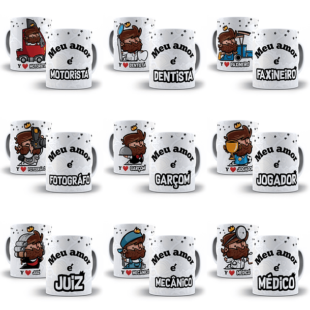 28 Artes para Caneca Profissão Meu Amor É Arquivo em Jpge/Png 2