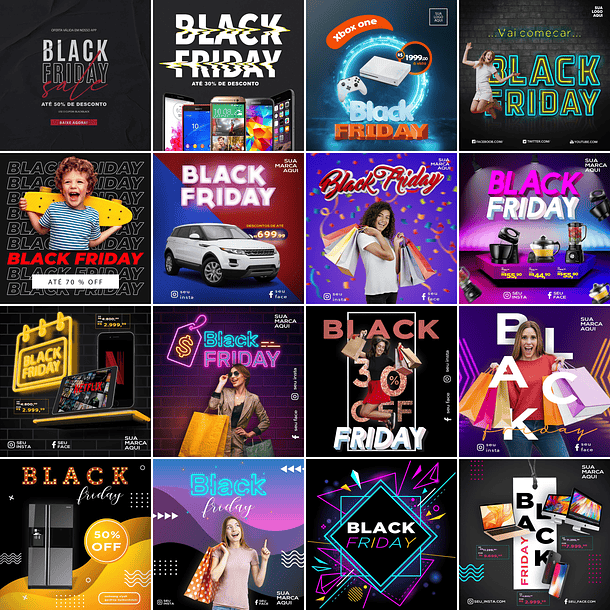 60 Artes Mídias Sociais Black Friday Editáveis Photoshop 2