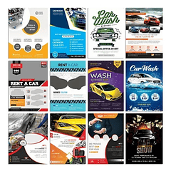 70 Artes Flyers Panfletos de Carro Editáveis Photoshop