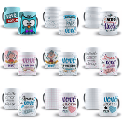 234 Artes para Caneca Dia dos Avós Sublimação Arquivo em Jpge/Png