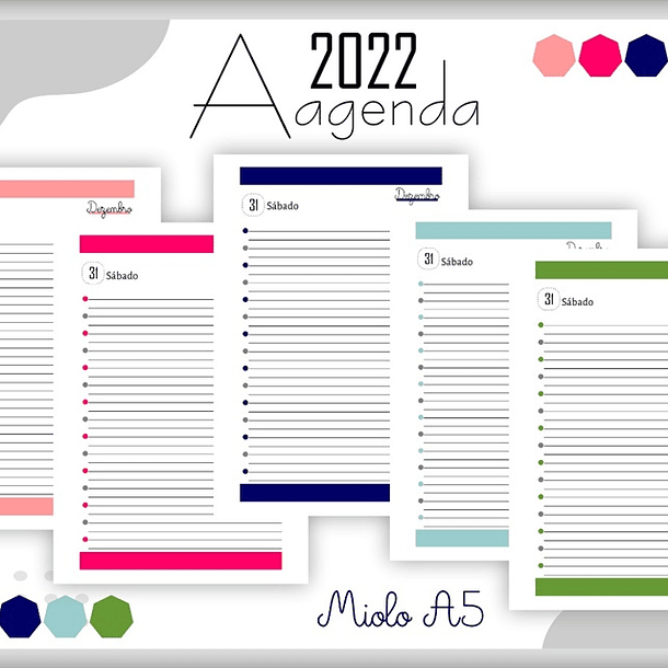 Pacote Kit 43 Artes Agendas 2022 Arquivos Pdf e Jpge 3