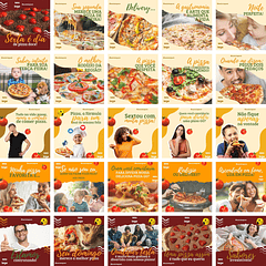 Pack Canva Pizzaria Pizza Templates Editáveis 400 Artes + Bônus