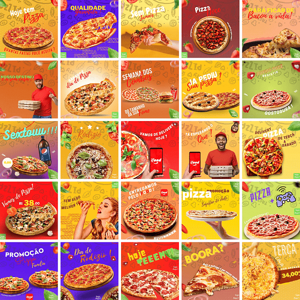 Pack Canva Pizzaria Pizza 3.0 Templates Editáveis 50 Artes + Bônus 1