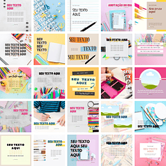 Pack Canva Papelaria Livraria 2.0 Templates Editáveis 25 Artes + Bônus