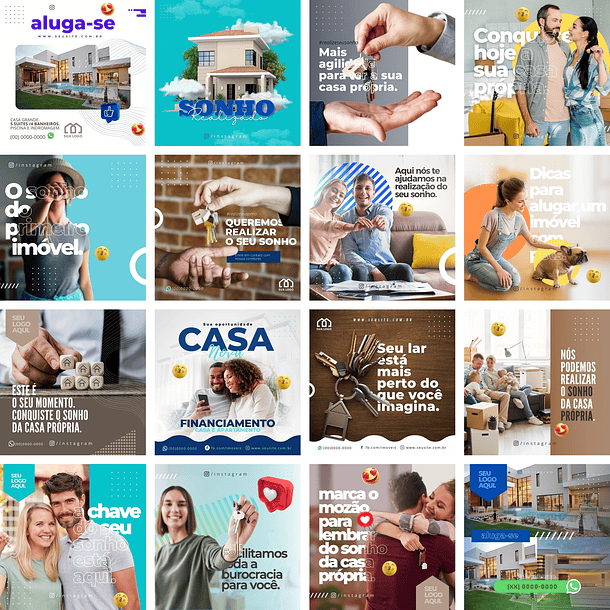 Pack Canva imobiliária Templates Editáveis 30 Artes + Bônus 1