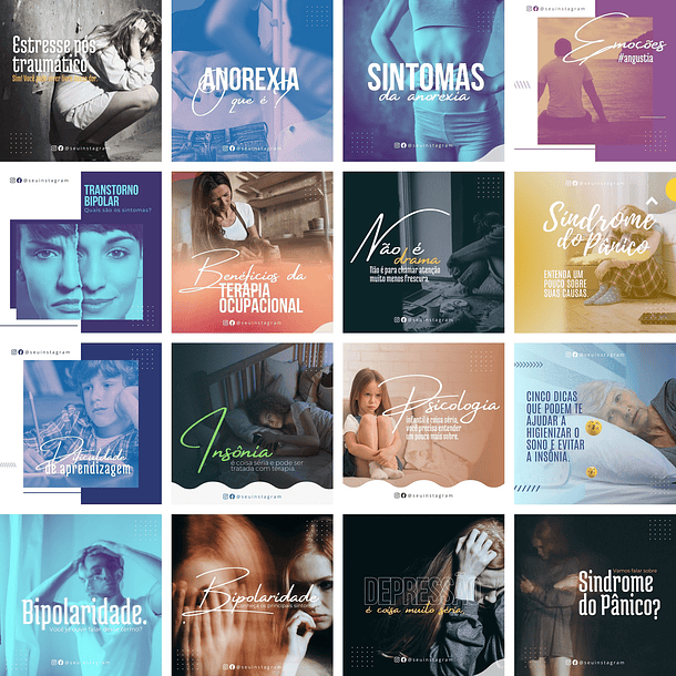 Pack Canva Psicologia Psicologo Templates Editáveis 30 Artes + Bônus 2