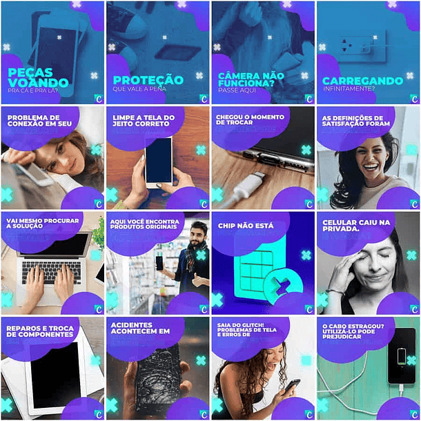 Pack Canva Assistência Técnica Celular Templates Editáveis 200 Artes + Legendas 4