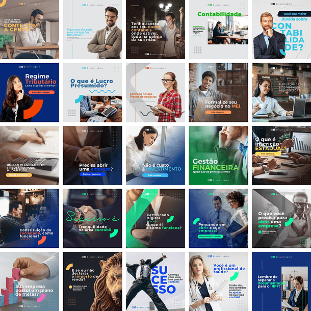 Pack Canva Contabilidade Contabil Templates Editáveis 50 Artes + Bônus 1