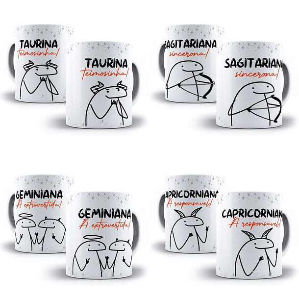 12 Artes Caneca Flork Signos 2.0 Arquivos Sublimação Jpge 3