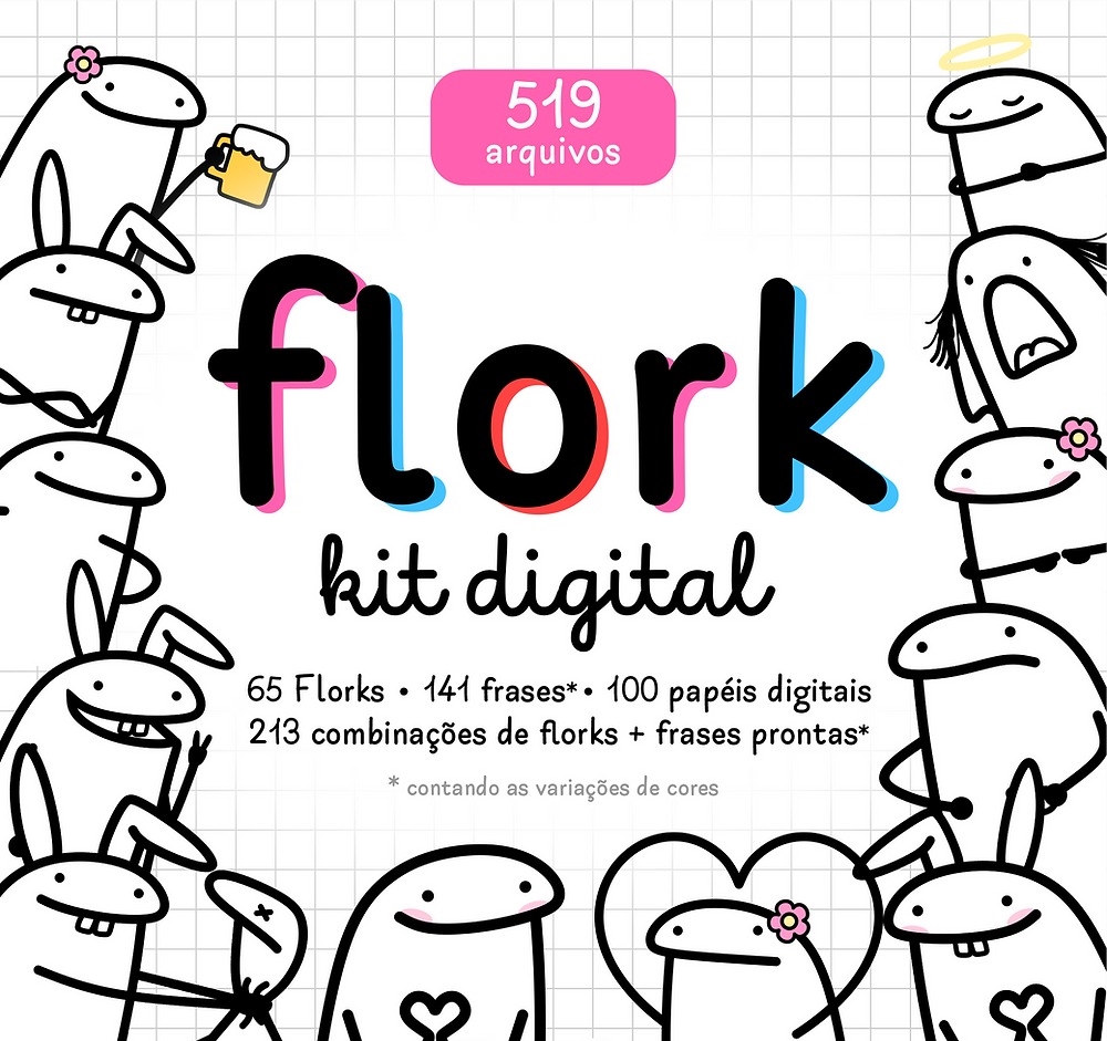 Kit Digital Flork Meme Bento Lettering + Signos Arquivo Png