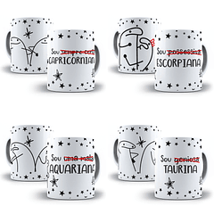 12 Artes para Caneca Flork Signos Feminino Editável em Corel Draw + Png