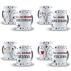 12 Artes para Caneca Flork Signos Feminino Editável em Corel Draw + Png