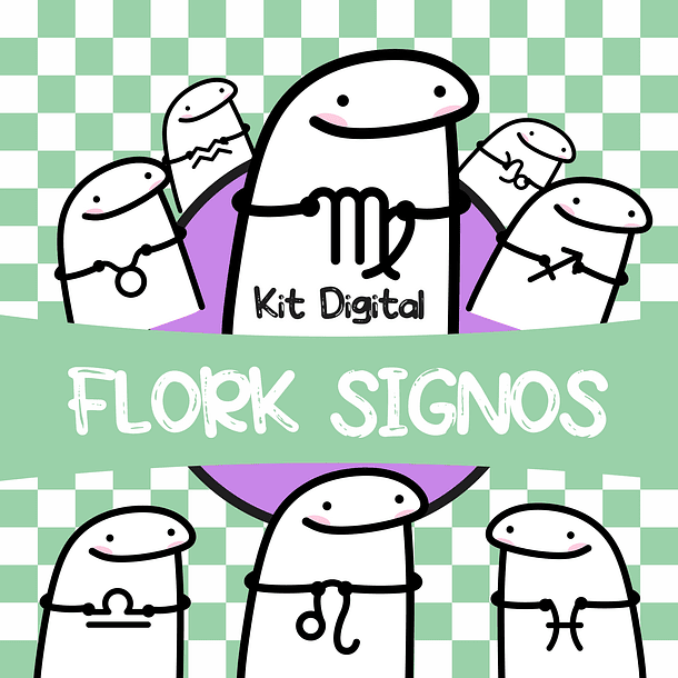 Kit Digital Flork Meme Bento Lettering + Signos Arquivo Png
