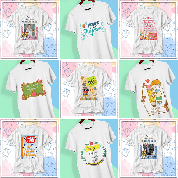 88 Artes Camisas Dia dos Professores Editável em Corel Draw 2