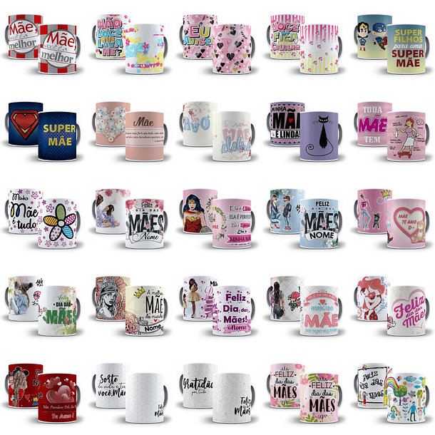 700 Artes Caneca Dia das Mães Completo Arquivos Jpg Png + Mockups 6