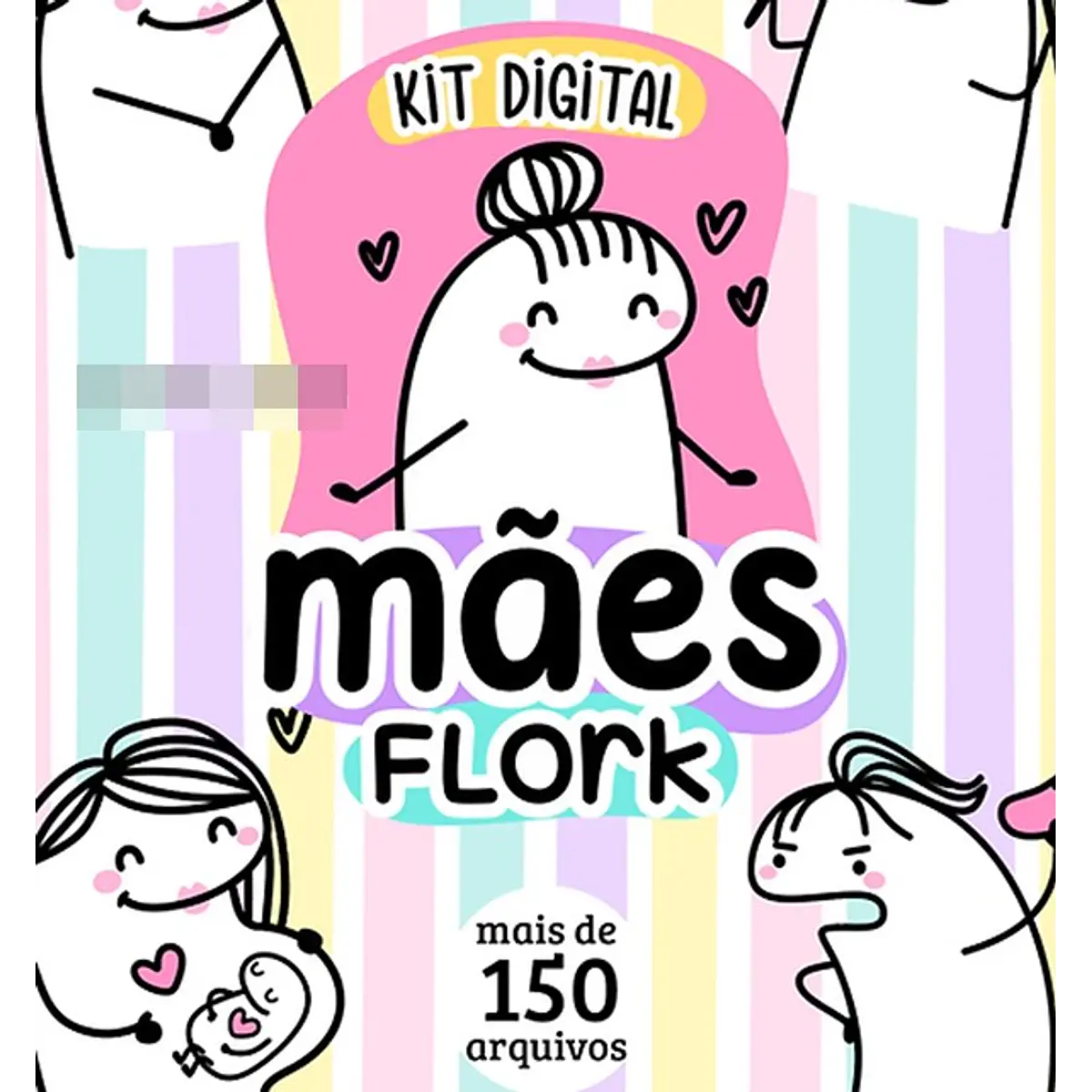 Kit Digital Flork Dia das Mães sem fundo Lt8 Arquivos Png