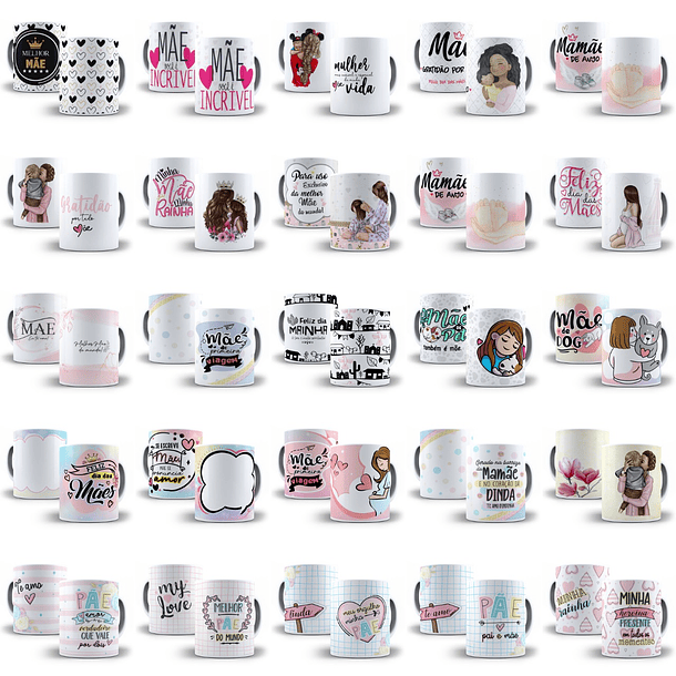 700 Artes Caneca Dia das Mães Completo Arquivos Jpg Png + Mockups 10