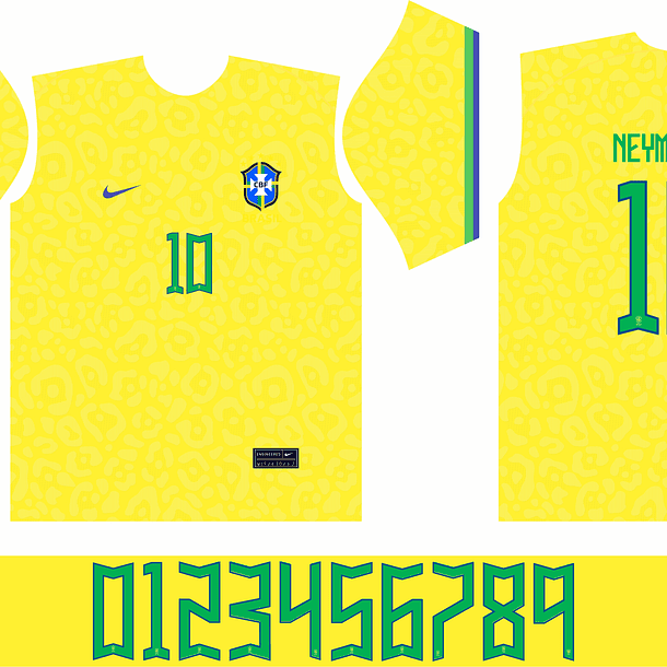 Vetor Camisa Brasil 2022 Copa do Mundo Editáveis Corel