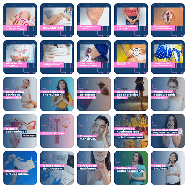 Pack Canva Obstetrícia Ginecologista Templates Editáveis 200 Artes + Legendas 8