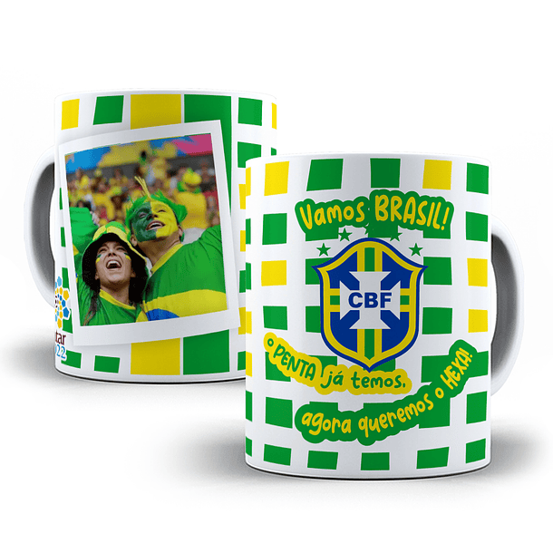 9 Artes Caneca Brasil Copa 2022 Editável em Corel Draw + Png 5