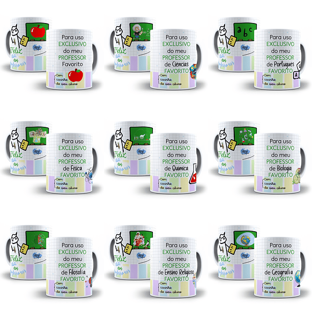 24 Artes Caneca Meu Professor Favorito Sublimação Arquivos em Corel Draw + Jpg 2