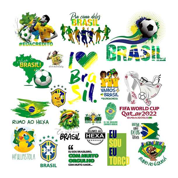 20 Artes Copos Brasil Copa do Mundo 2022 Arquivos Editáveis + Png 3