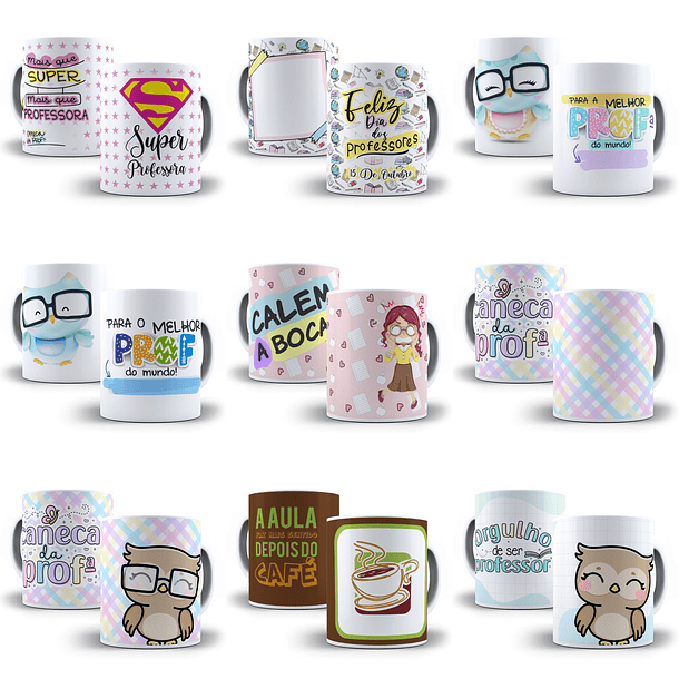 500 Artes Caneca Dia dos Professores Sublimação Arquivos em Corel Draw + Jpg 8