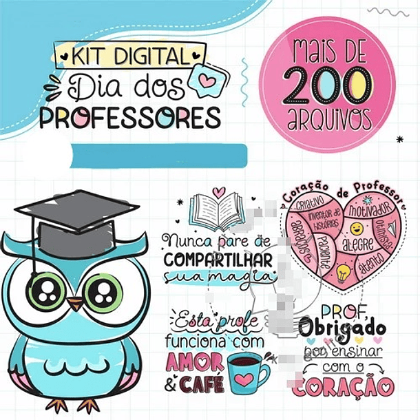 Kit Digital Dia dos Professores Lt21 Frases Artes Arquivos Png 1