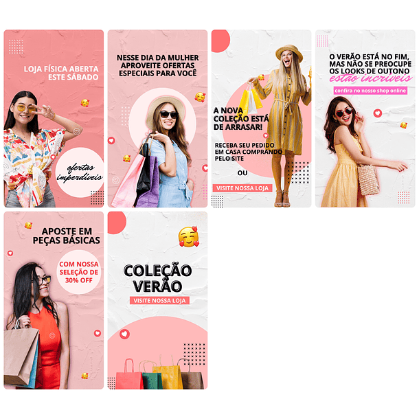 Pack Canva Loja de Roupas Templates Editável 30 Artes Storie + Bônus 4