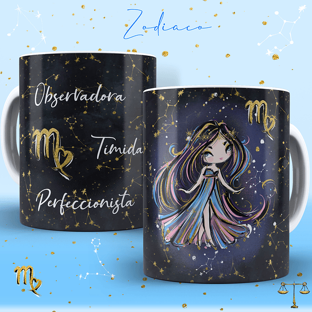 12 Artes para Caneca Signos Feminino Editável em Corel Draw 4