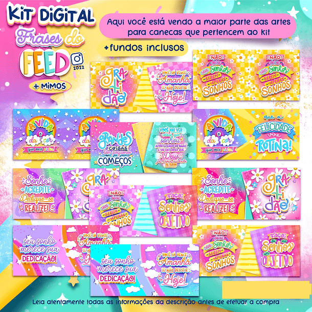 Kit Digital Frases do Feed em Png 8