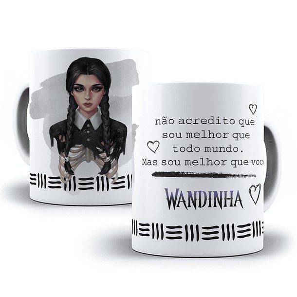 22 Artes Caneca Wandinha Jenna Ortega em Corel Draw + Jpg  3