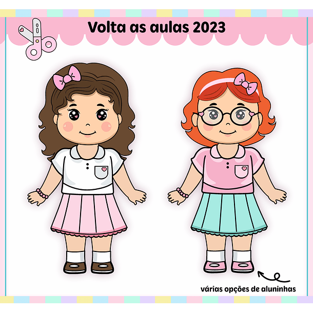 Kit Escolar Caderno Aluninhas 2023 em Pdf e Png 13