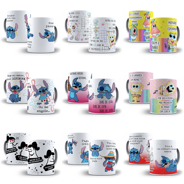 Artes para Caneca Frases Engraçadas Personagens em Jpg  2